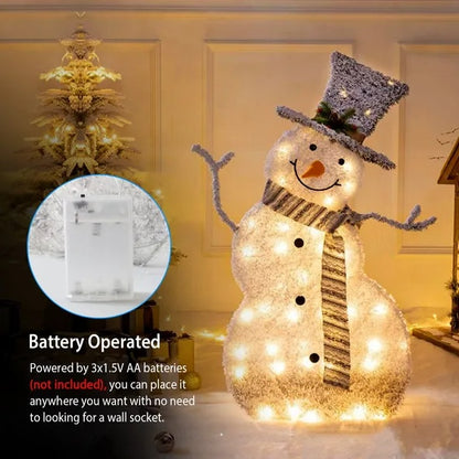 US Local LED Christmas Snowman Decoration Light Collapsible Battery Operated