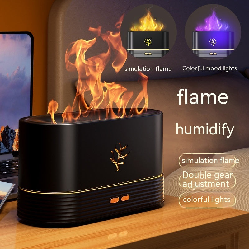 US Local Flame Humidifier USB Smart Timing LED Electric Aroma Diffuser Simulation Fire Night Lamp Home Decor