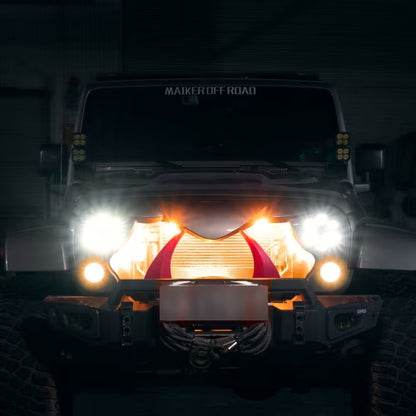 US Local Halloween Front Grille Grid Grill For Wrangler Rubicon Sahara Sport JKJKU, Matte Black