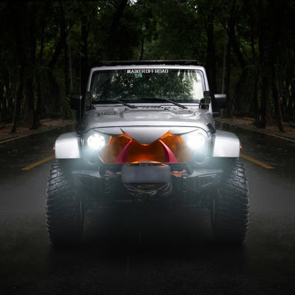 US Local Halloween Front Grille Grid Grill For Wrangler Rubicon Sahara Sport JKJKU, Matte Black