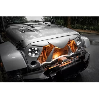 US Local Halloween Front Grille Grid Grill For Wrangler Rubicon Sahara Sport JKJKU, Matte Black