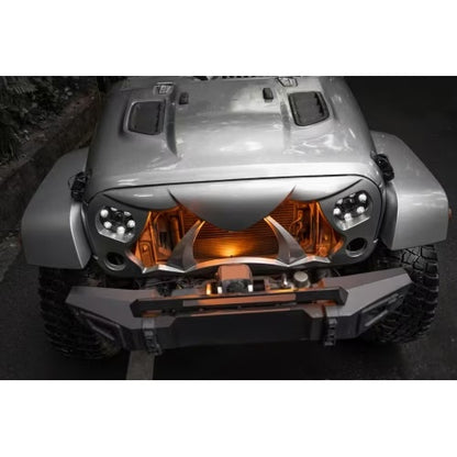 US Local Halloween Front Grille Grid Grill For Wrangler Rubicon Sahara Sport JKJKU, Matte Black
