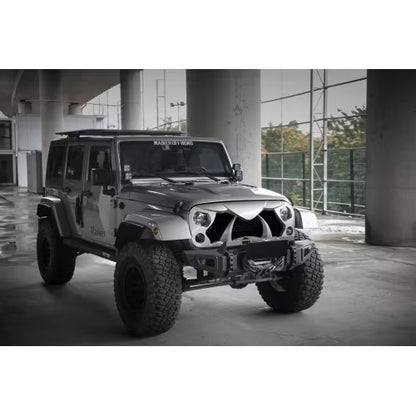 US Local Halloween Front Grille Grid Grill For Wrangler Rubicon Sahara Sport JKJKU, Matte Black