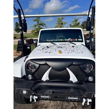 US Local Halloween Front Grille Grid Grill For Wrangler Rubicon Sahara Sport JKJKU, Matte Black