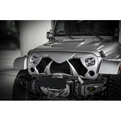 US Local Halloween Front Grille Grid Grill For Wrangler Rubicon Sahara Sport JKJKU, Matte Black