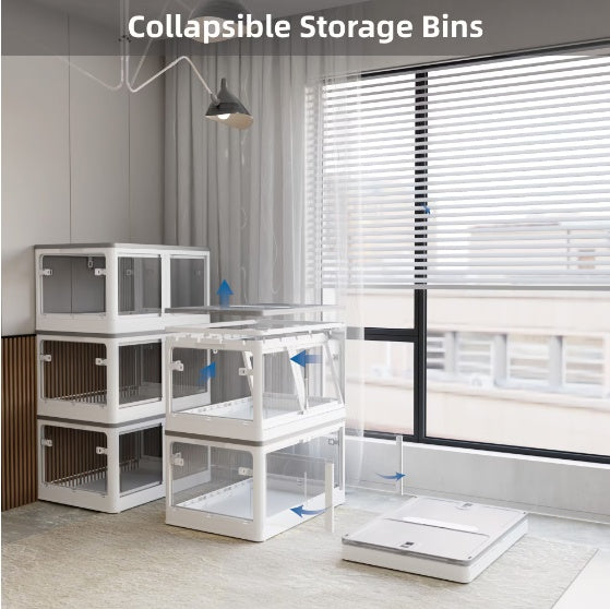 US Local 4 Packs Of Clear Stackable Storage Bins