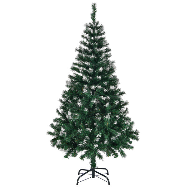 5ft Green Spray White, 480 Branches, PVC Material Christmas Tree