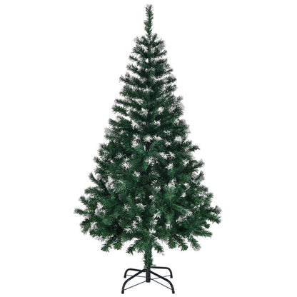 5ft Green Spray White, 480 Branches, PVC Material Christmas Tree