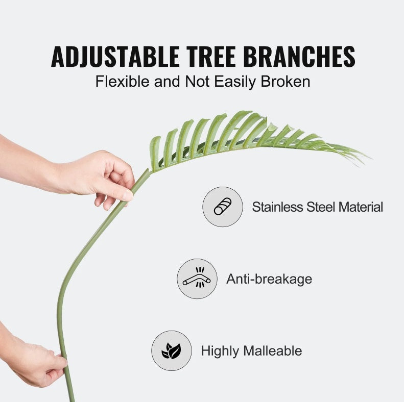 US Local Artificial Palm Tree, 4 FT Tall Faux Plant, Secure PE Material & Anti-Tip Tilt Protection Low-Maintenance Plant, Lifelike Green Fake Tree For Home Office Warehouse Decor Indoor Outdoor