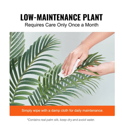 US Local Artificial Palm Tree, 4 FT Tall Faux Plant, Secure PE Material & Anti-Tip Tilt Protection Low-Maintenance Plant, Lifelike Green Fake Tree For Home Office Warehouse Decor Indoor Outdoor