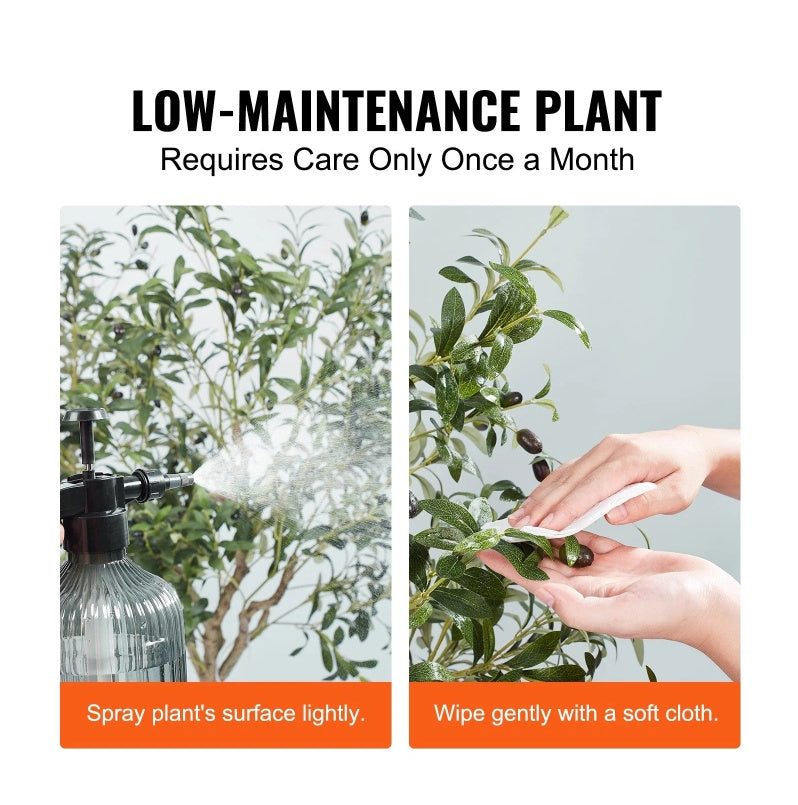 US Local Artificial Olive Tree, 6 FT Tall Faux Plant, Secure PE Material & Anti-Tip Tilt Protection Low-Maintenance Plant, Lifelike Green Fake Potted Tree For Home Office Warehouse Decor Indoor Outdoor