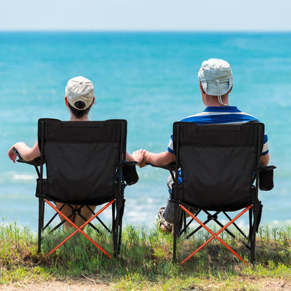 US Local 2 pcs 82X102X88cm Black Camping Chair