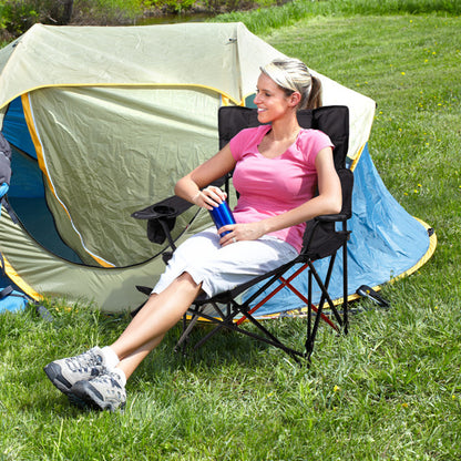 US Local 2 pcs 82X102X88cm Black Camping Chair