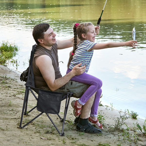 US Local 4pcs, 42X42X70cm Black Camping Chair