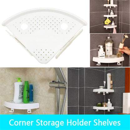 US Local Bathroom Corner Shelf Organizer With Hooks, Easy To Install