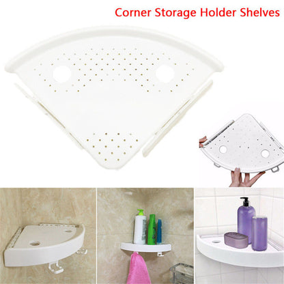 US Local Bathroom Corner Shelf Organizer With Hooks, Easy To Install