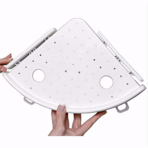 US Local Bathroom Corner Shelf Organizer With Hooks, Easy To Install