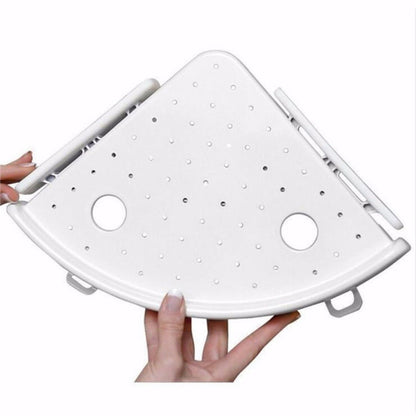 US Local Bathroom Corner Shelf Organizer With Hooks, Easy To Install