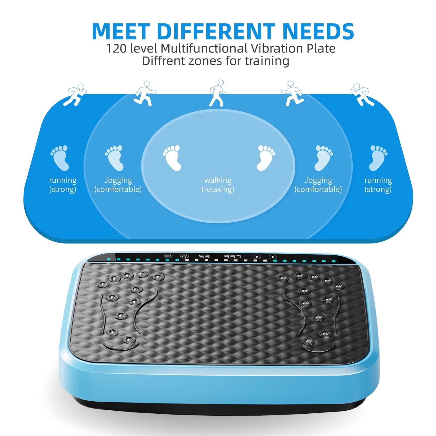 US Local Vibration Plate Exercise Machine, Whole Body Fitness Platform For Lymphatic Drainage, Vibrating Shaker Board With 120 Speed Levels, Weight Loss And Fat Burner Workout Equipment For Women And Menwhite