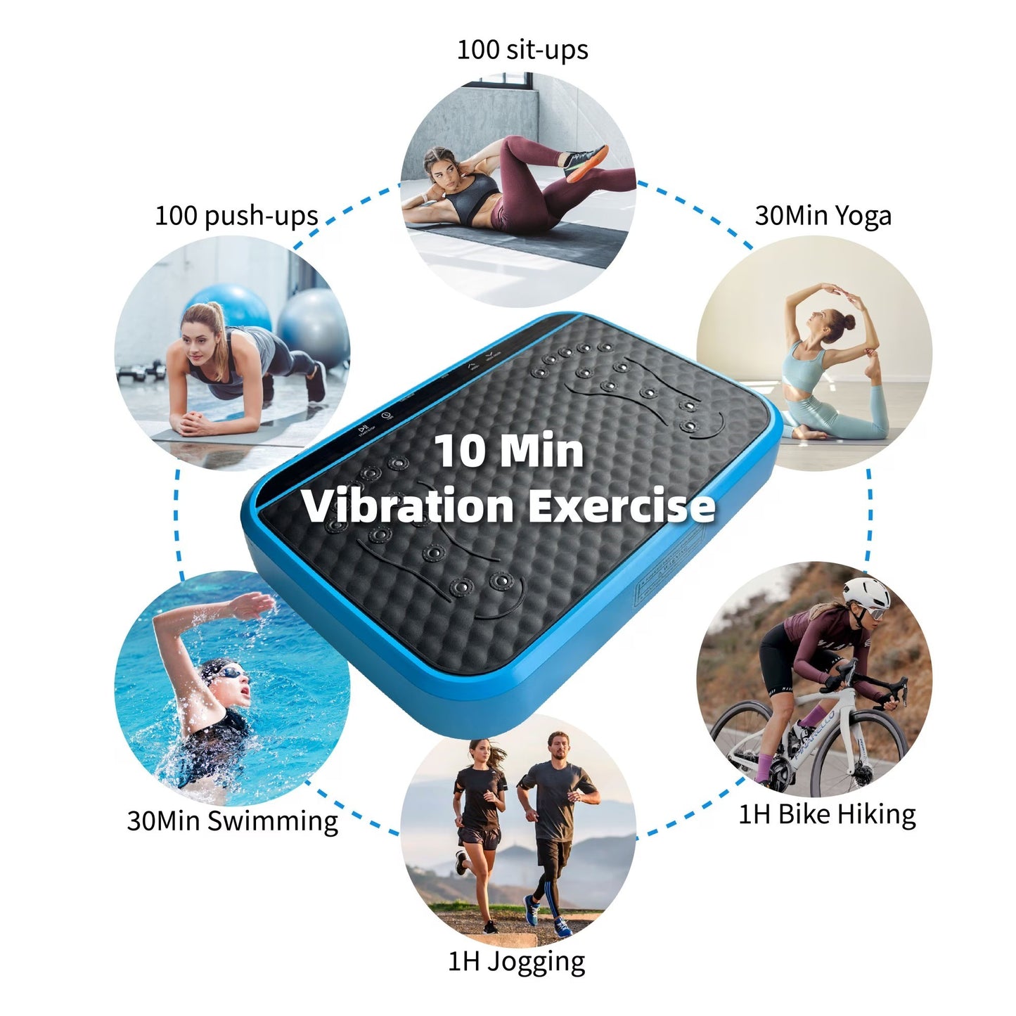 US Local Vibration Plate Exercise Machine, Whole Body Fitness Platform For Lymphatic Drainage, Vibrating Shaker Board With 120 Speed Levels, Weight Loss And Fat Burner Workout Equipment For Women And Menwhite
