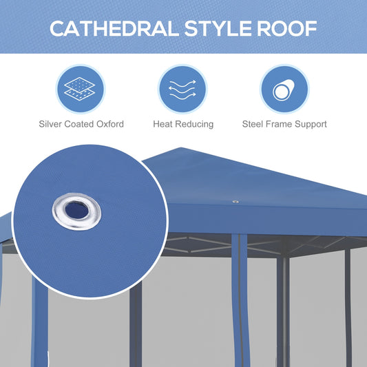 US Local Outsunny 10' X10' Pop Up Canopy Tent With Netting, Instant Gazebo, Ez Up Screen House Room With Car