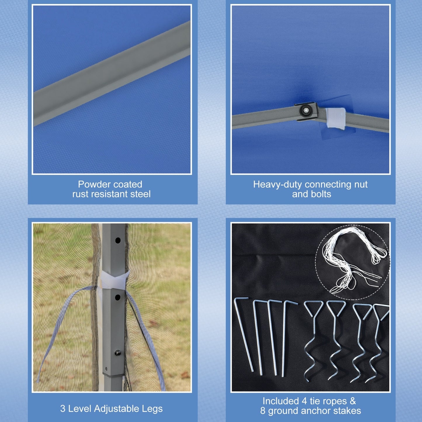 US Local Outsunny 10' X10' Pop Up Canopy Tent With Netting, Instant Gazebo, Ez Up Screen House Room With Car