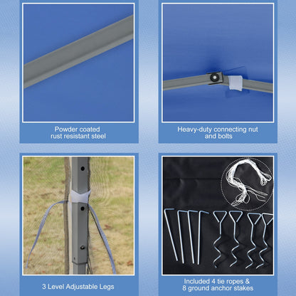 US Local Outsunny 10' X10' Pop Up Canopy Tent With Netting, Instant Gazebo, Ez Up Screen House Room With Car