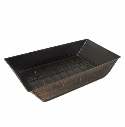 US Local 37 Inch Rectangular Metal Outdoor Wood Burning Fireplace - Outdoor Fireplace With Built-in Log Storage & Brush Stick For Log Burner Fire Pit In Patio Garden & Backyard