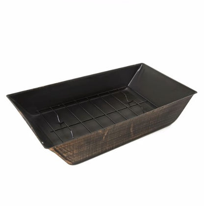 US Local 37 Inch Rectangular Metal Outdoor Wood Burning Fireplace - Outdoor Fireplace With Built-in Log Storage & Brush Stick For Log Burner Fire Pit In Patio Garden & Backyard