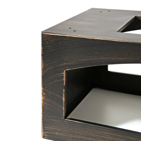 US Local 37 Inch Rectangular Metal Outdoor Wood Burning Fireplace - Outdoor Fireplace With Built-in Log Storage & Brush Stick For Log Burner Fire Pit In Patio Garden & Backyard