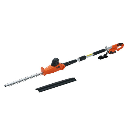 US Local VEVOR 20V Cordless Hedge Trimmer, 18 Inch Double-edged Steel Blade, Pole Hedge Trimmer Kit 20V Battery, Fast Charger Included, Telescoping Design For High Branches