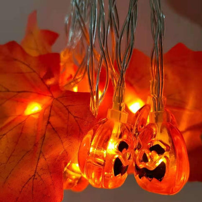 Led Maple Leaf Pumpkin Lighting Chain Thanksgiving Decoration Flashing Light