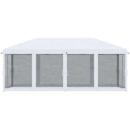 US Local Outsunny 10' X 20' Pop Up Canopy Tent With Netting, Heavy Duty Instant Sun Shelter, Large Tents For