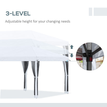 US Local Outsunny 10' X 20' Pop Up Canopy Tent With Netting, Heavy Duty Instant Sun Shelter, Large Tents For
