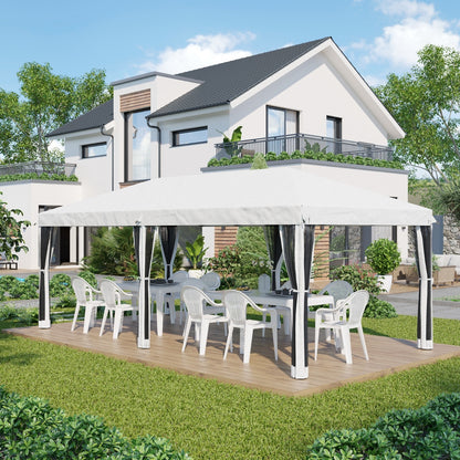 US Local Outsunny 10' X 20' Pop Up Canopy Tent With Netting, Heavy Duty Instant Sun Shelter, Large Tents For