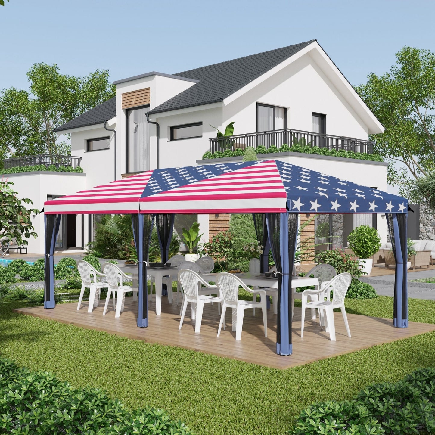 US Local Large Pop-up Canopy Tent With Mesh