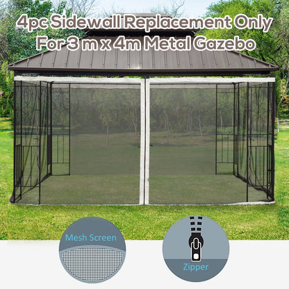 US Local Outsunny 10' X 13' Replacement Mesh Sidewall Netting For Patio Gazebos And Canopy Tents With Zippers
