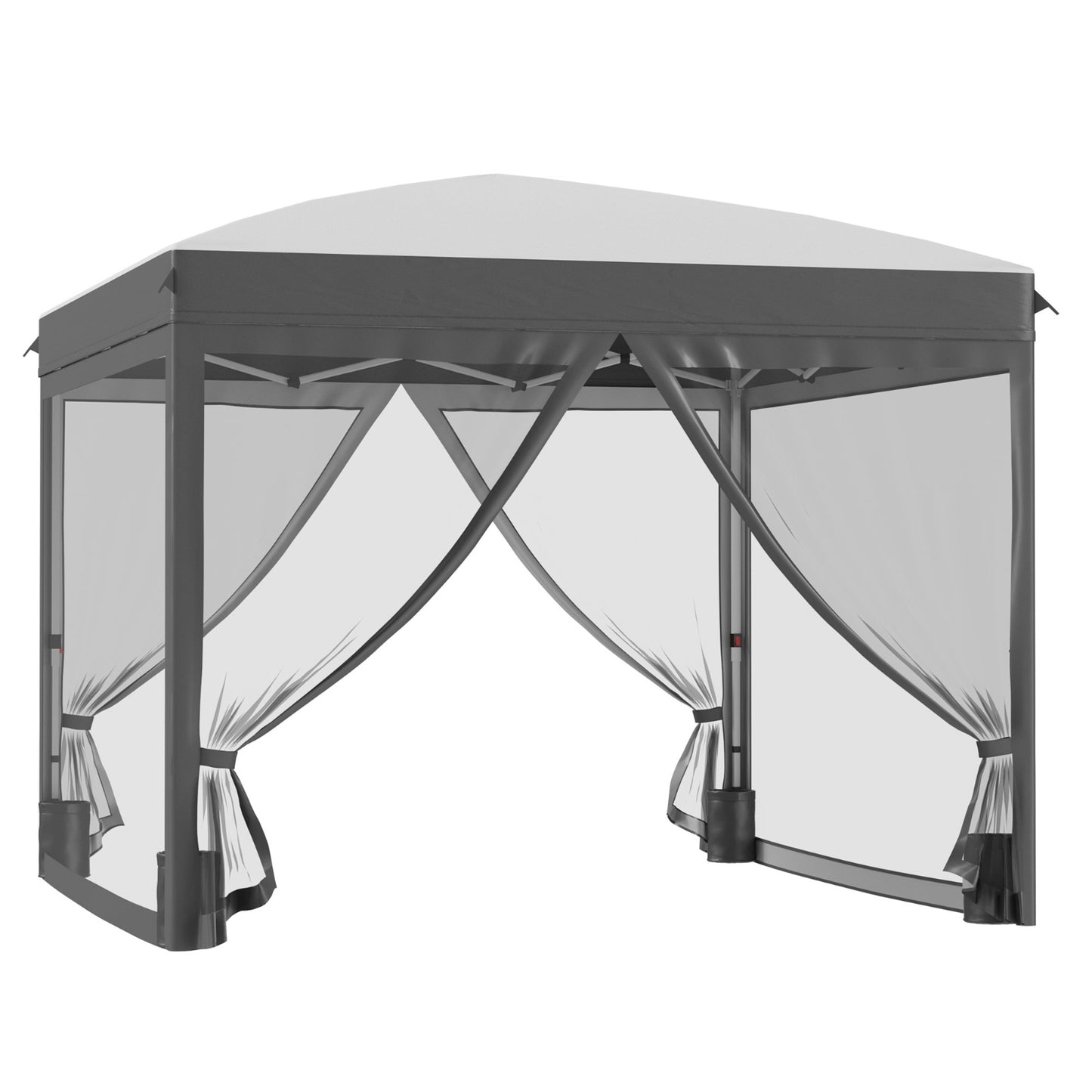 US Local Outsunny 10' X 10' Pop Up Canopy Tent With Netting, Instant Sun Shelter, Tents For Parties, Height A
