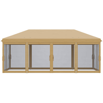 US Local Outsunny 10' X 20' Pop Up Canopy Tent With Netting, Heavy Duty Instant Sun Shelter, Large Tents For