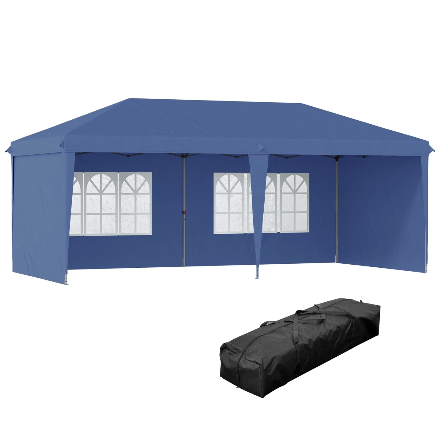 US Local Outsunny 10' X 20' Pop Up Canopy Tent With 4 Sidewalls, Heavy Duty Tents For Parties, Outdoor Instan