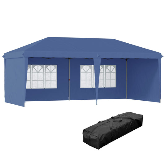 US Local Outsunny 10' X 20' Pop Up Canopy Tent With 4 Sidewalls, Heavy Duty Tents For Parties, Outdoor Instan