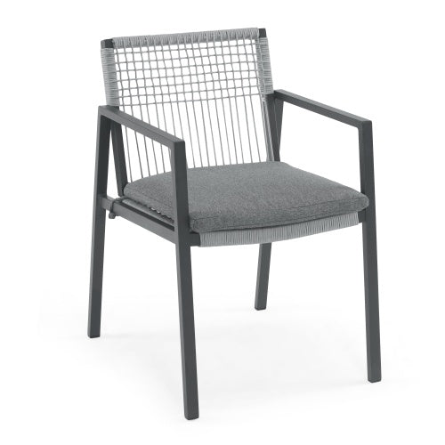 US Local Outdoor Dining Chair Set Of 2, Aluminum Rope , Outdoor Armchair Seating For Patio Backyard Poolside Balcony, Cushion Included