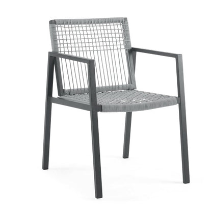 US Local Outdoor Dining Chair Set Of 2, Aluminum Rope , Outdoor Armchair Seating For Patio Backyard Poolside Balcony, Cushion Included