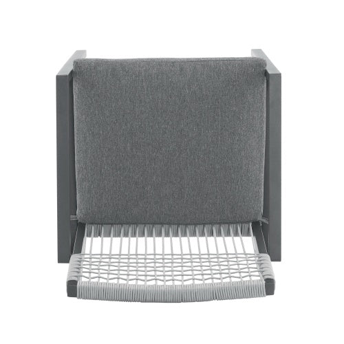 US Local Outdoor Dining Chair Set Of 2, Aluminum Rope , Outdoor Armchair Seating For Patio Backyard Poolside Balcony, Cushion Included