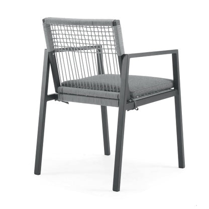 US Local Outdoor Dining Chair Set Of 2, Aluminum Rope , Outdoor Armchair Seating For Patio Backyard Poolside Balcony, Cushion Included