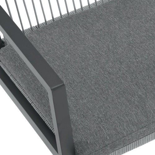 US Local Outdoor Dining Chair Set Of 2, Aluminum Rope , Outdoor Armchair Seating For Patio Backyard Poolside Balcony, Cushion Included