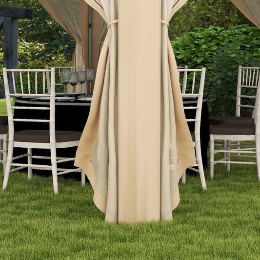 US Local Outsunny 13' X 13' Pop Up Gazebo, Hexagonal Canopy Shelter With 6 Zippered Mesh Netting, Event Tent