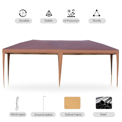 US Local Outsunny 10' X 19.2' Pop Up Canopy Tent, Heavy Duty Tents For Parties, Outdoor Instant Gazebo Sun Sh