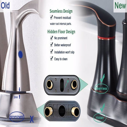 US Local 2 Handles 4-inch Oil Wiped Bronze Bathroom Faucet