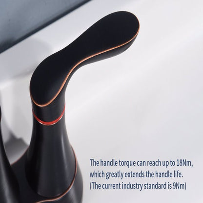 US Local 2 Handles 4-inch Oil Wiped Bronze Bathroom Faucet